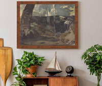 Rocky Landscape Large Tree Trunk In Foreground by Thomas Sully