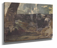 Rocky Landscape Large Tree Trunk In Foreground by Thomas Sully