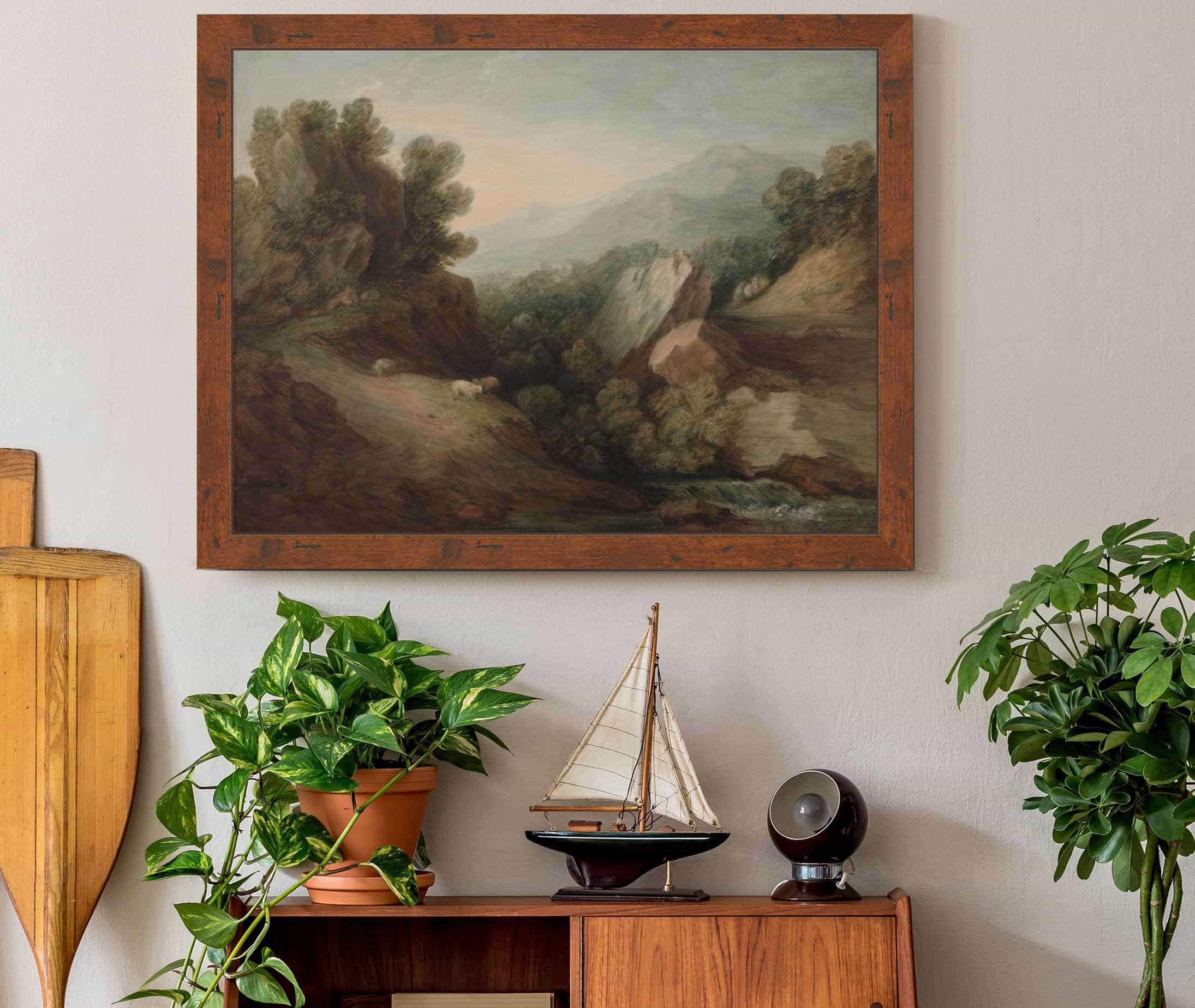 Rocky Wooded Landscape With A Dell And Weir by Thomas Gainsborough