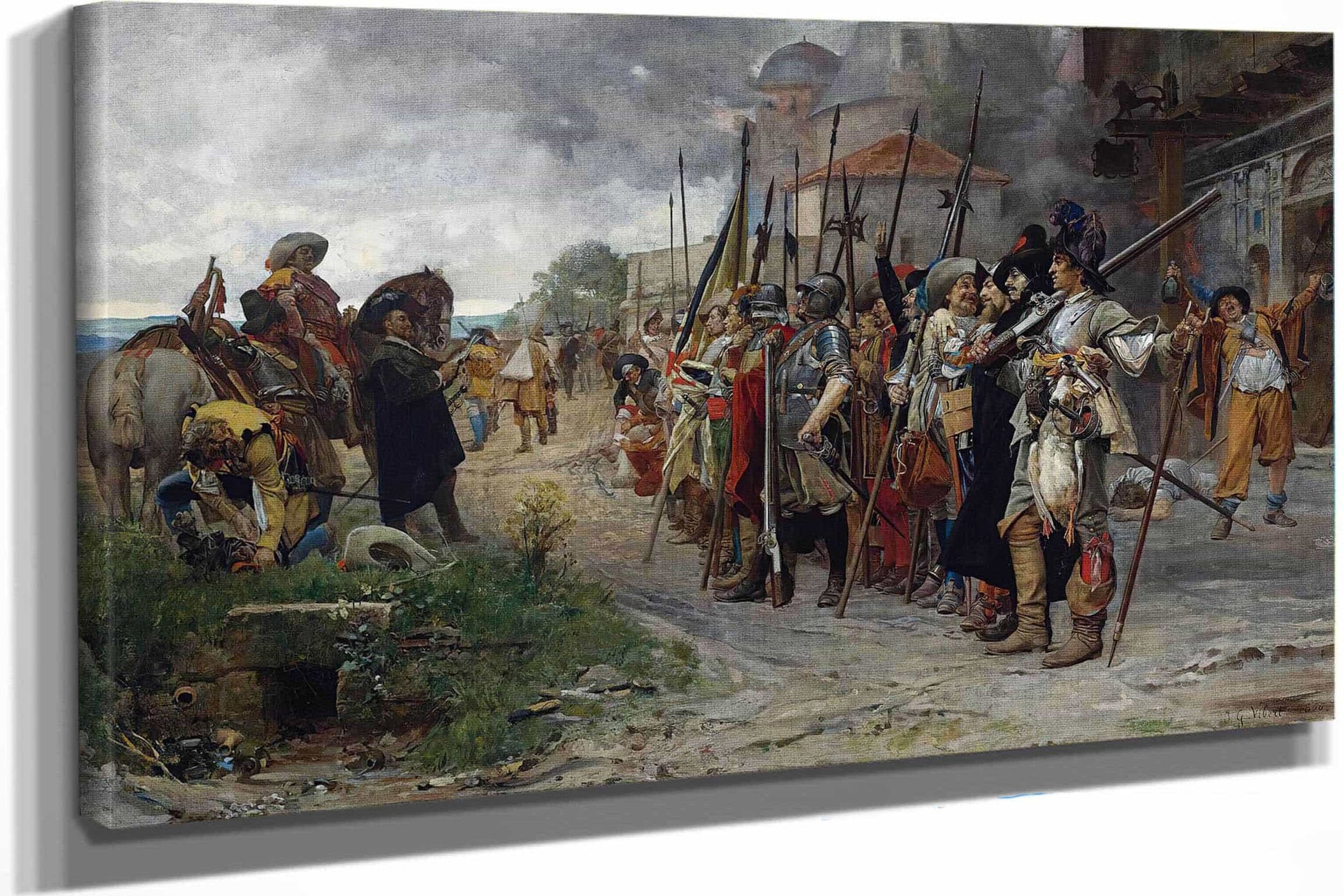 Roll Call After The Pillage Lappel Apres Le Pillage by Jehan Georges Vibert