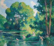 Rolleboise Baignade Dans Le Petit Bras De La Seine by Maximilien Luce