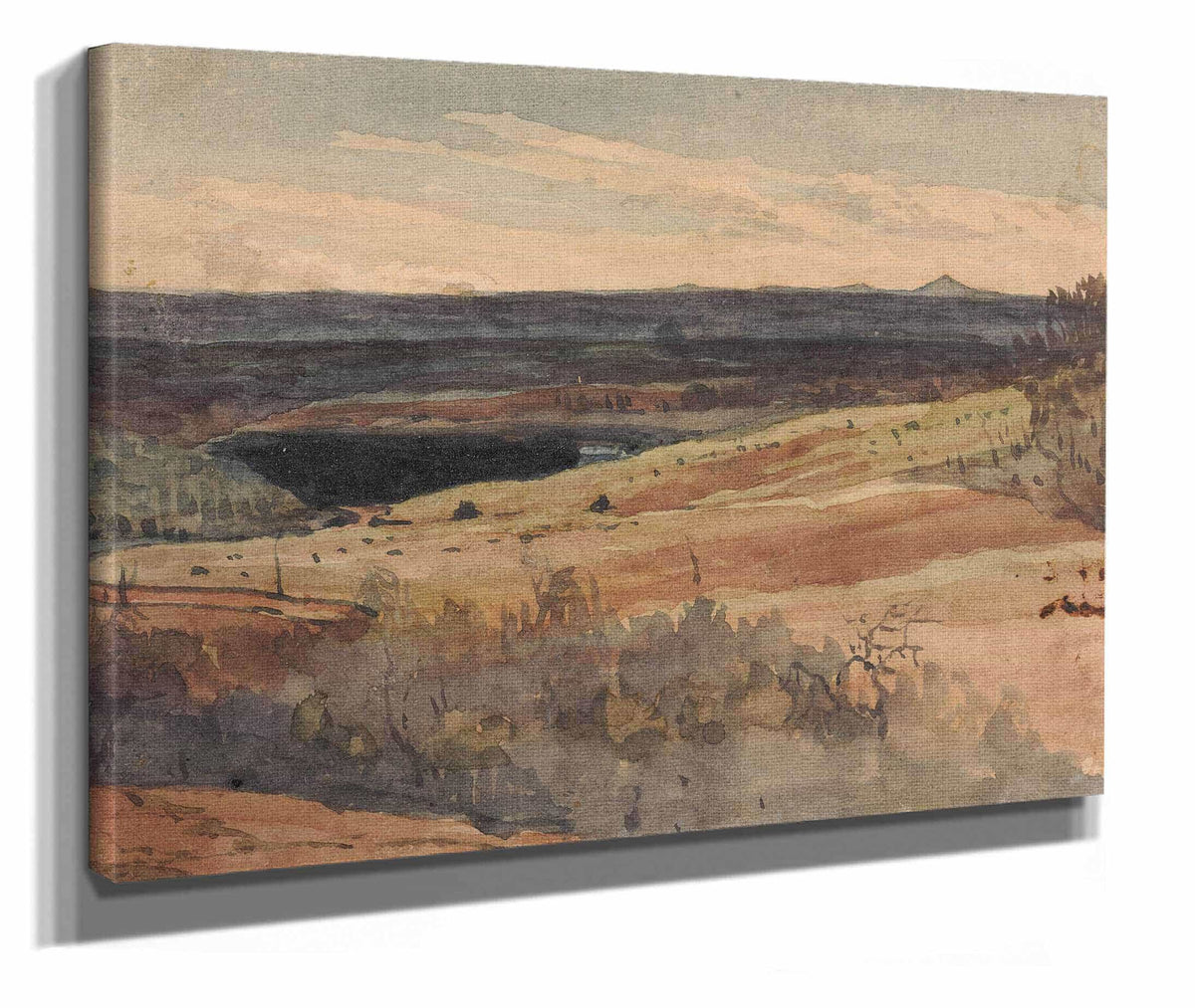 Rolling Fields Mountains In Distance by Thomas Sully