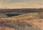 Rolling Fields Mountains In Distance by Thomas Sully