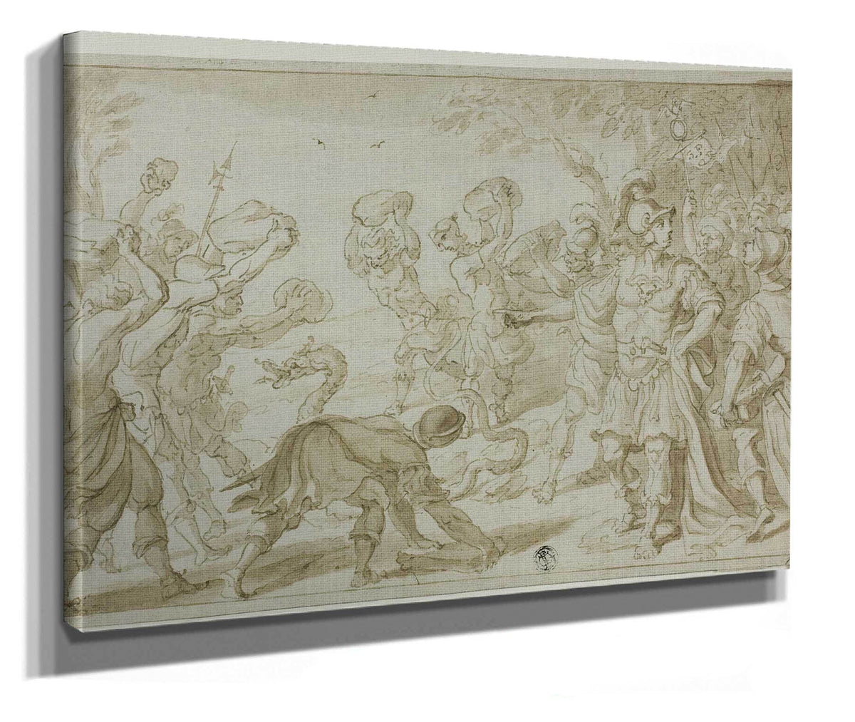 Roman Soldiers Stoning A Serpent by Abraham Bloemaert