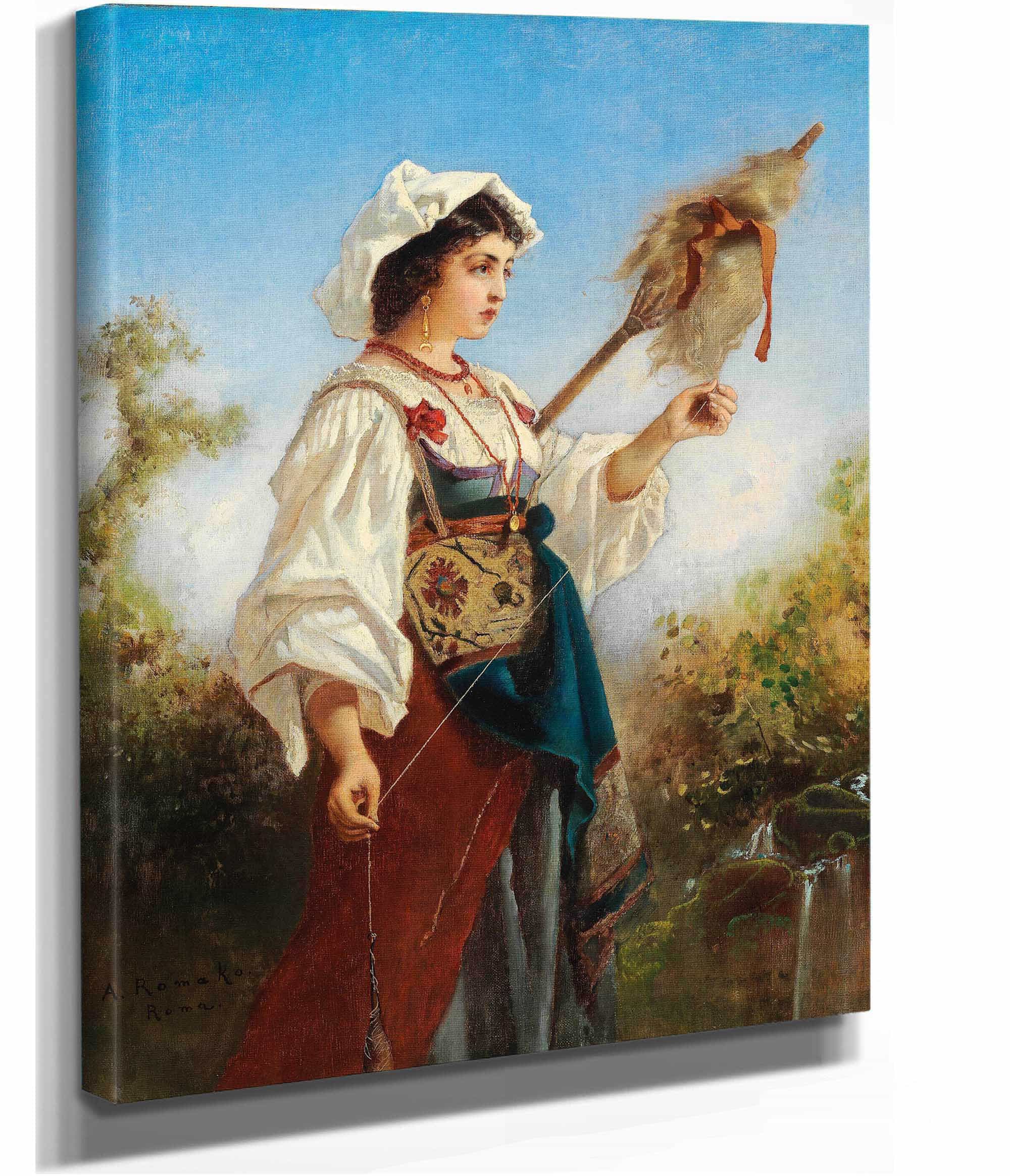Romische Spinnerin by Anton Romako