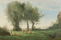 Ronde Damours Lever Du Soleil by Jean Baptiste Camille Corot