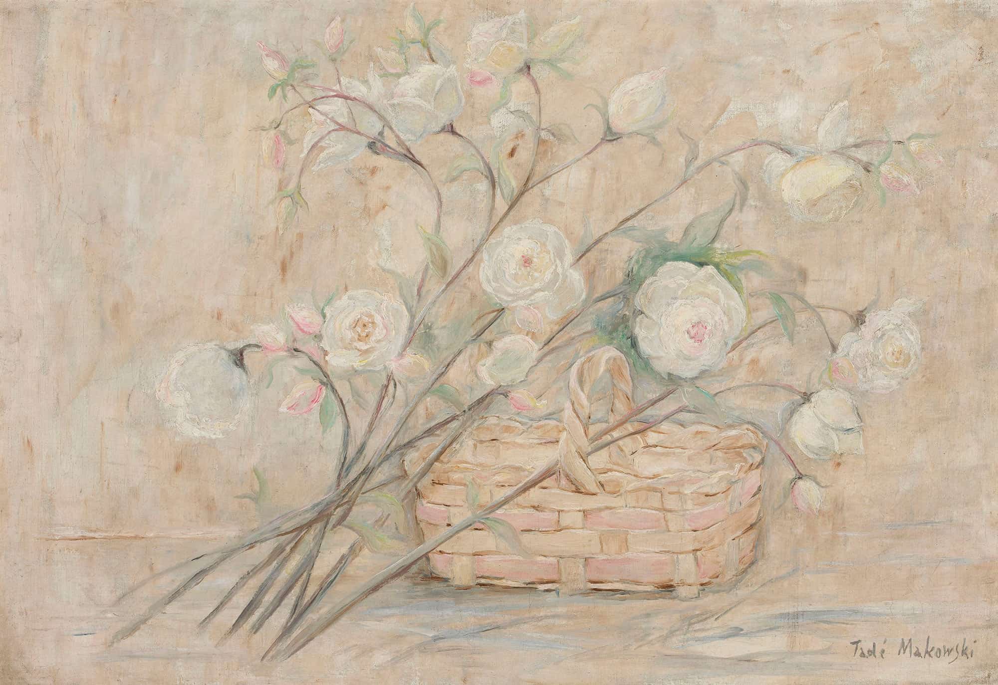 Rose With A Basket by Tadeusz Makowski