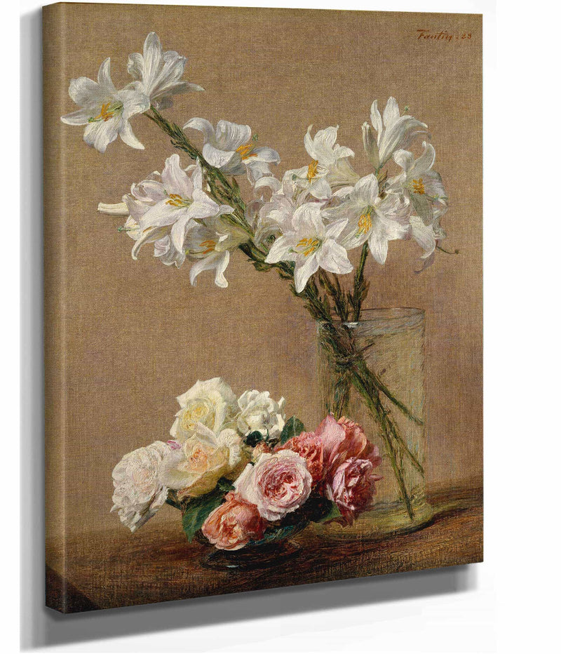 Roses And Lilies by Henri Fantin Latour