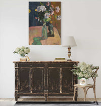 Roses Et Statuette by Paul Gauguin