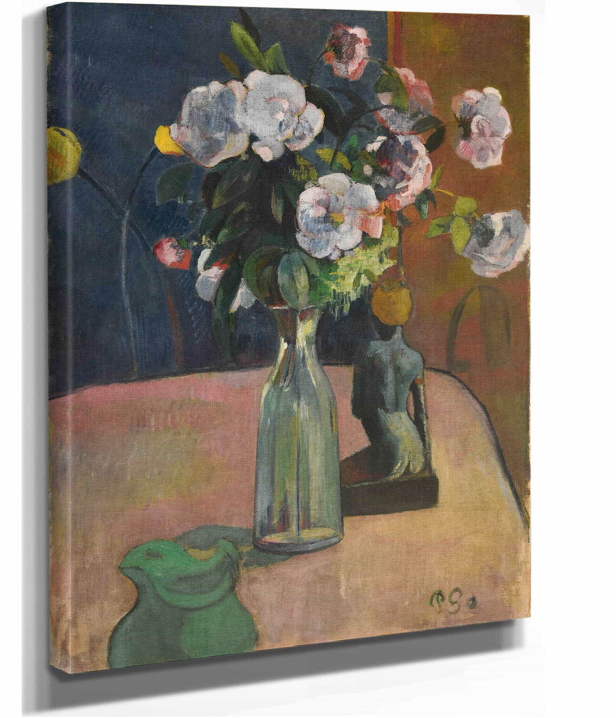 Roses Et Statuette by Paul Gauguin