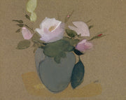 Roses In A Blue Green Vase by Helene Schjerfbeck