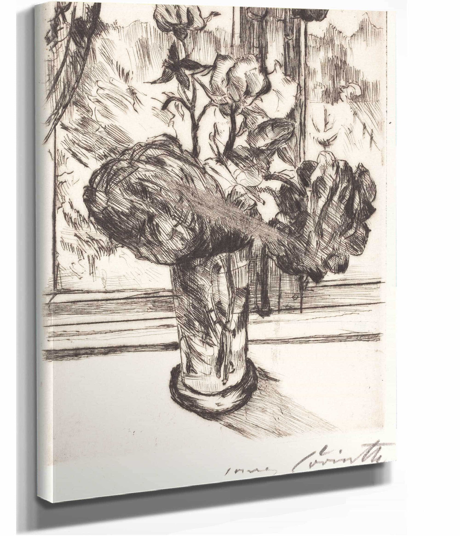 Roses In A Glass Of Water Rosen In Einem Wasserglas by Lovis Corinth