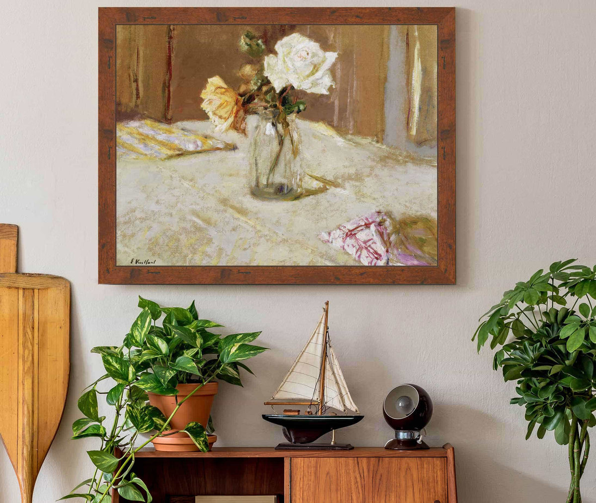 Roses In A Glass Vase by Edouard Vuillard