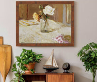 Roses In A Glass Vase by Edouard Vuillard