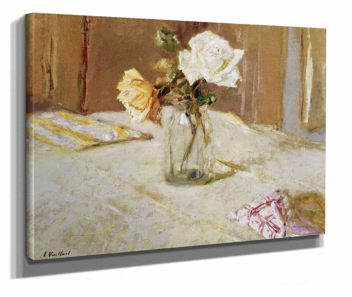 Roses In A Glass Vase by Edouard Vuillard