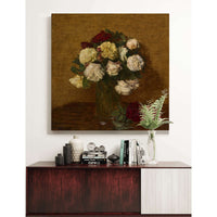 Roses In A Vase  by Henri Fantin Latour