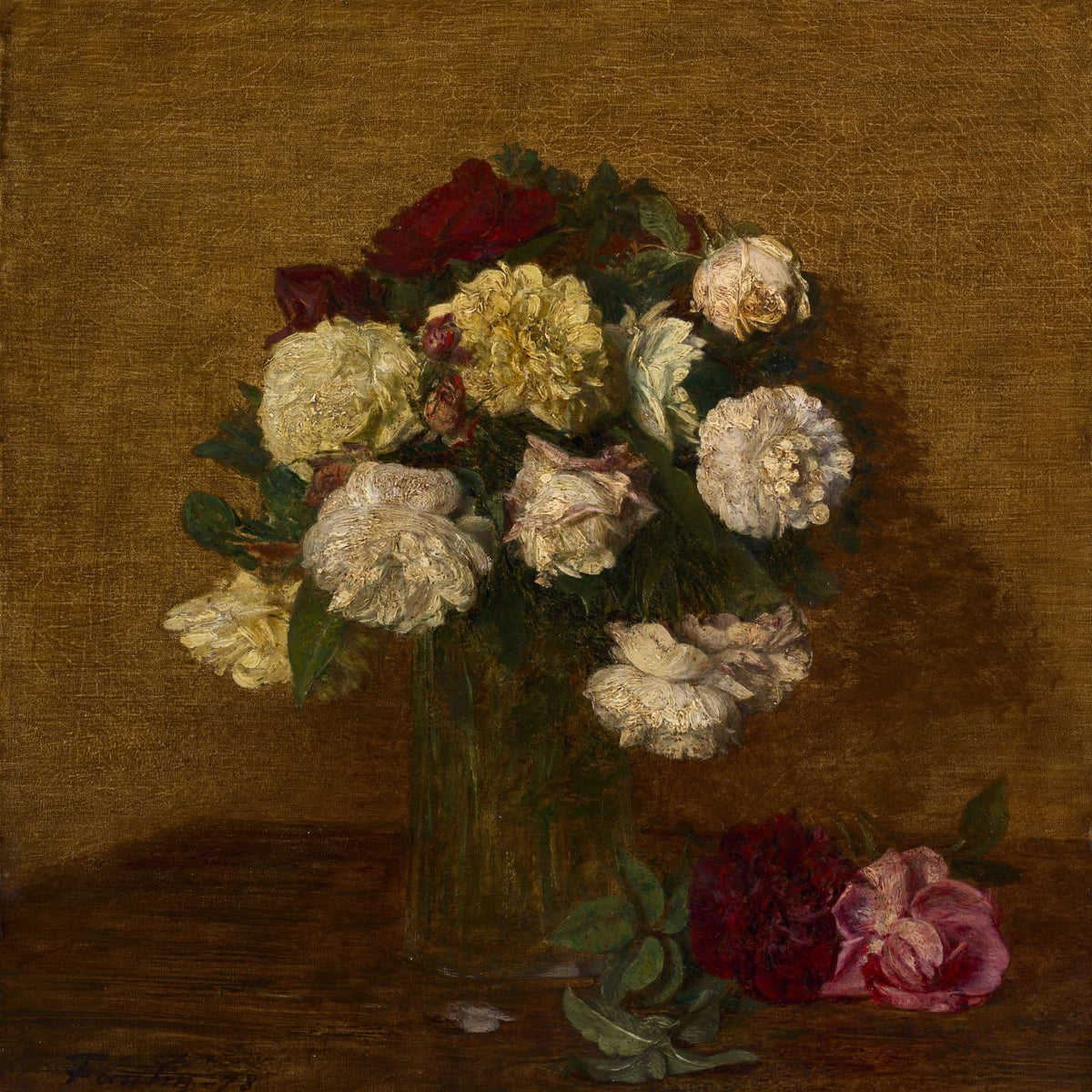 Roses In A Vase  by Henri Fantin Latour