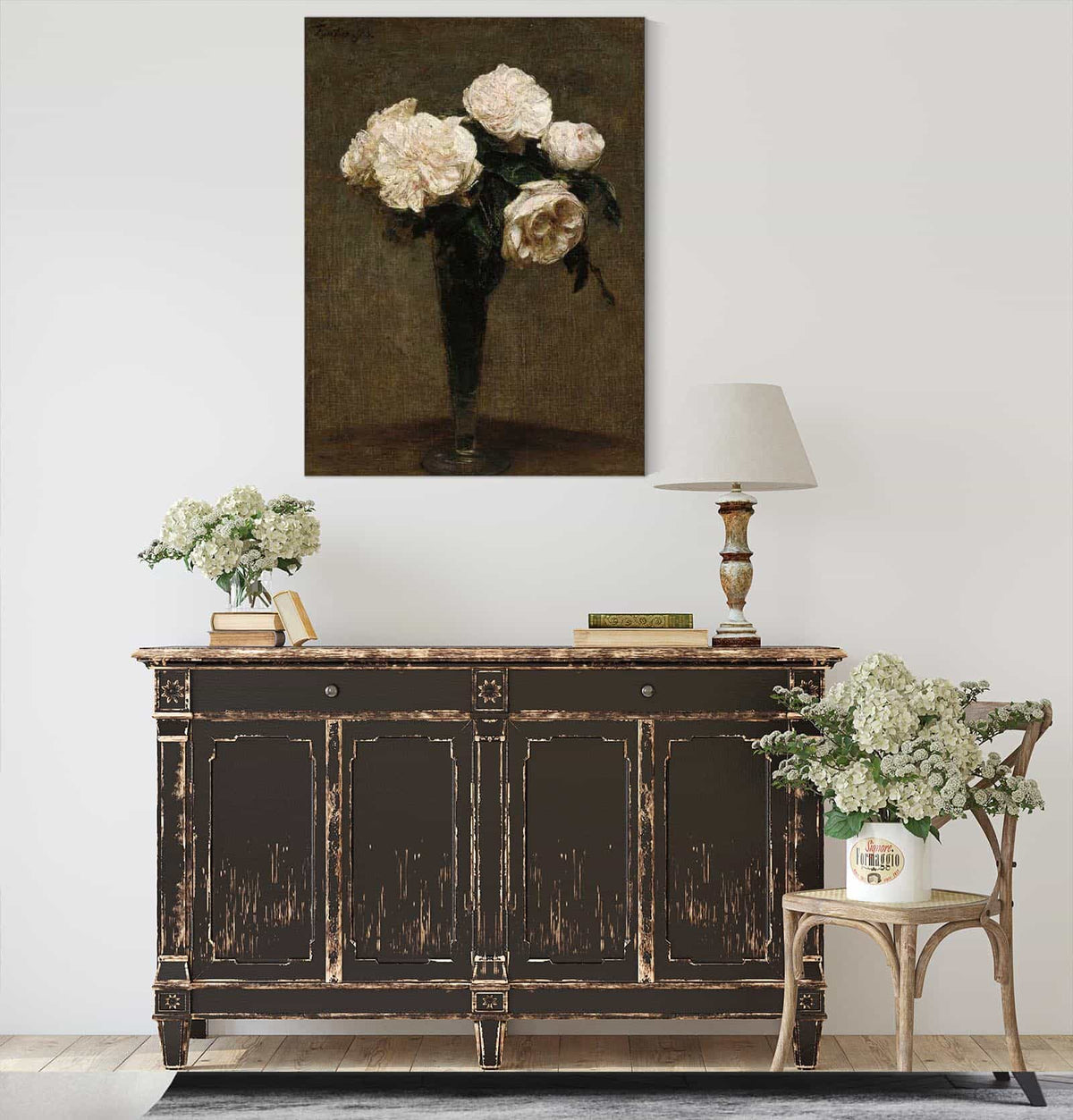 Roses In A Vase  by Henri Fantin Latour