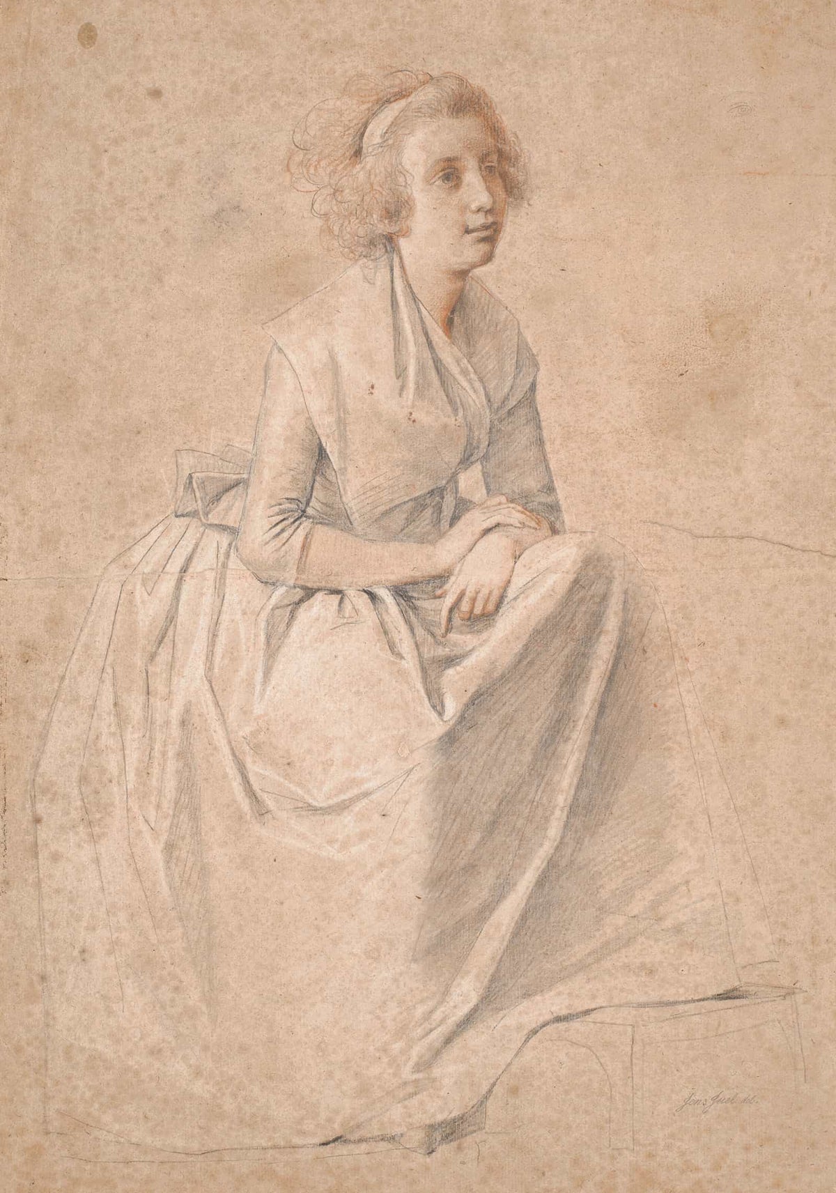 Rosine Juel Fodt Dorschel Studie Til Dobbeltportraet Af Juel Og Hans Kone Ved Staffeliet by Jens Juel