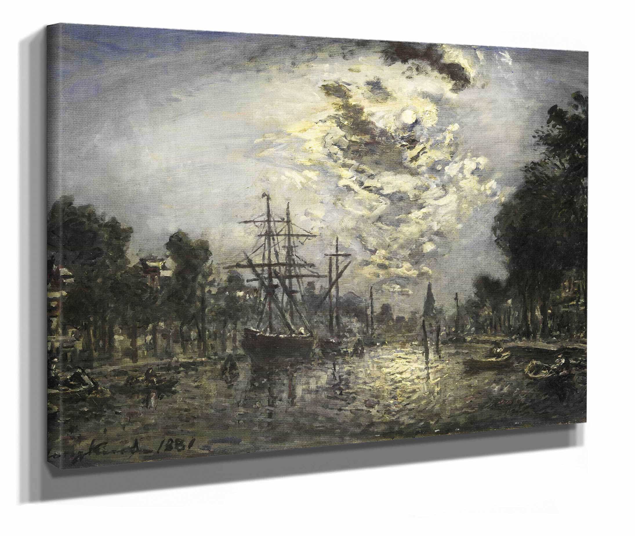Rotterdam In The Moonlight by Johan Barthold Jongkind