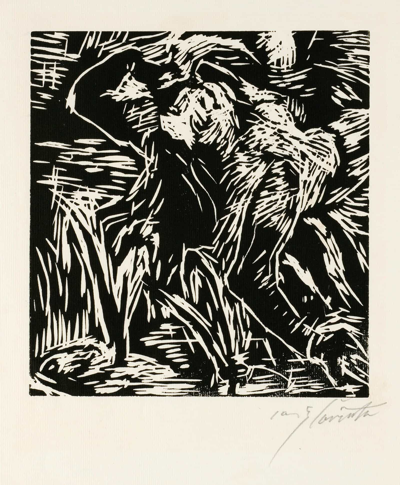 Ruckwarts Gebeugter Weiblicher Akt by Lovis Corinth