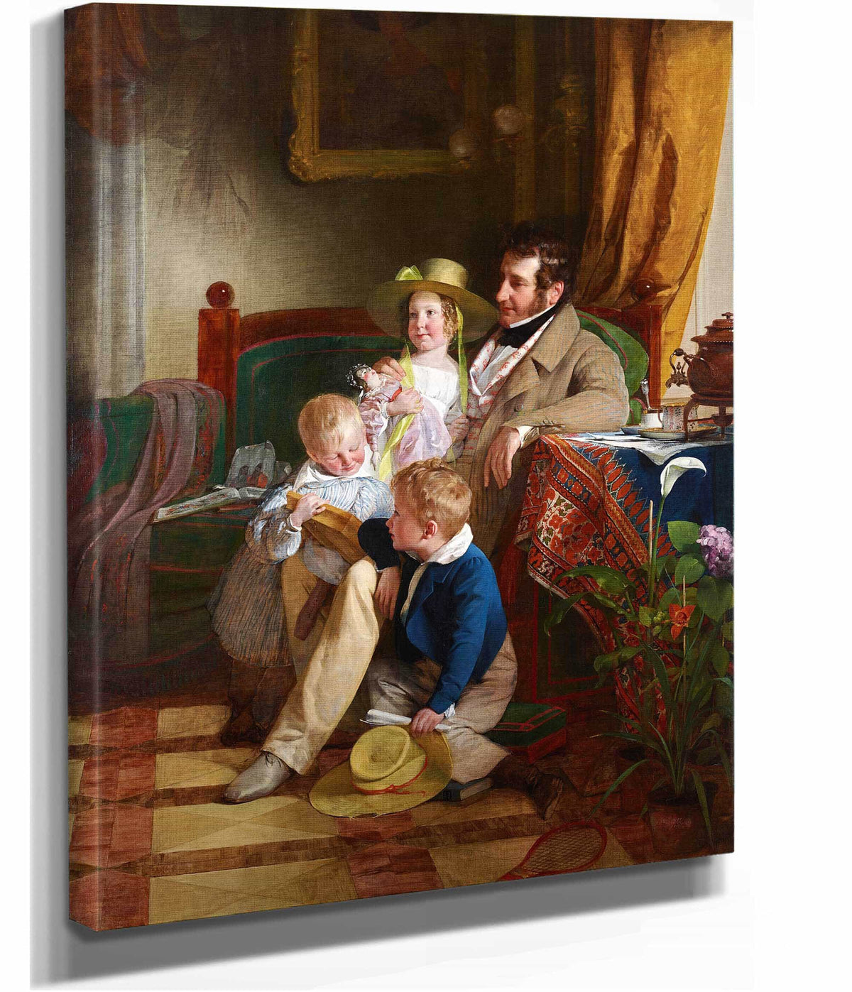 Rudolf Von Arthaber Und Seine Kinder Rudolf Emilie Und Gustav by Friedrich Von Amerling