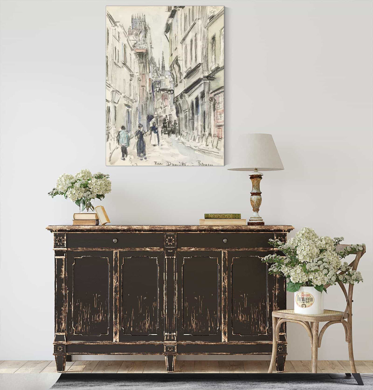 Rue Damiette Rouen by Camille Pissarro