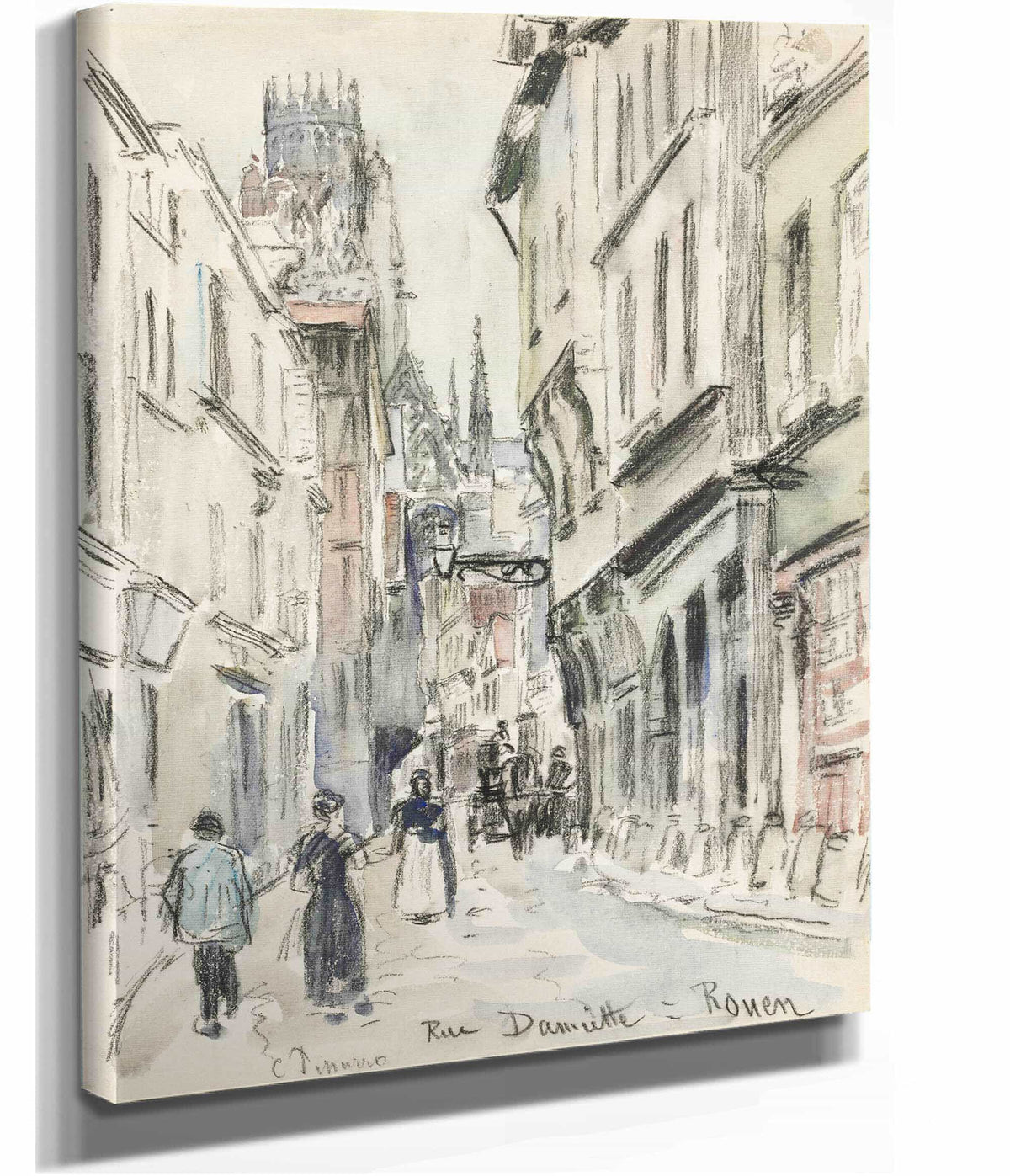Rue Damiette Rouen by Camille Pissarro