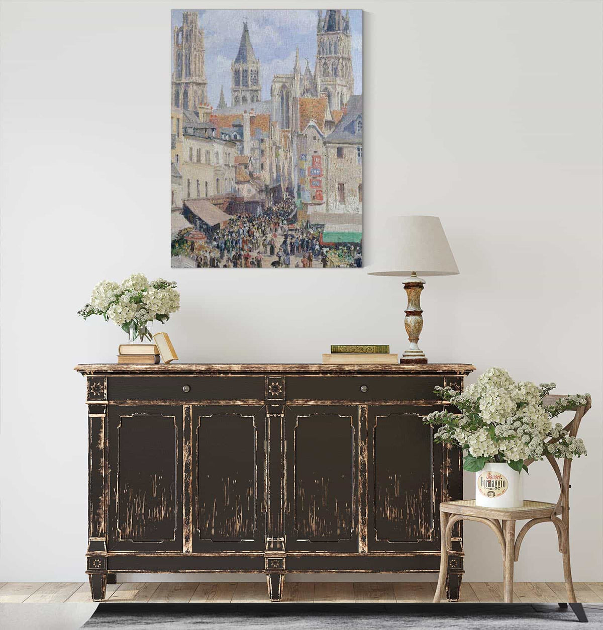 Rue De Lepicerie Rouen Effect Of Sunlight by Camille Pissarro