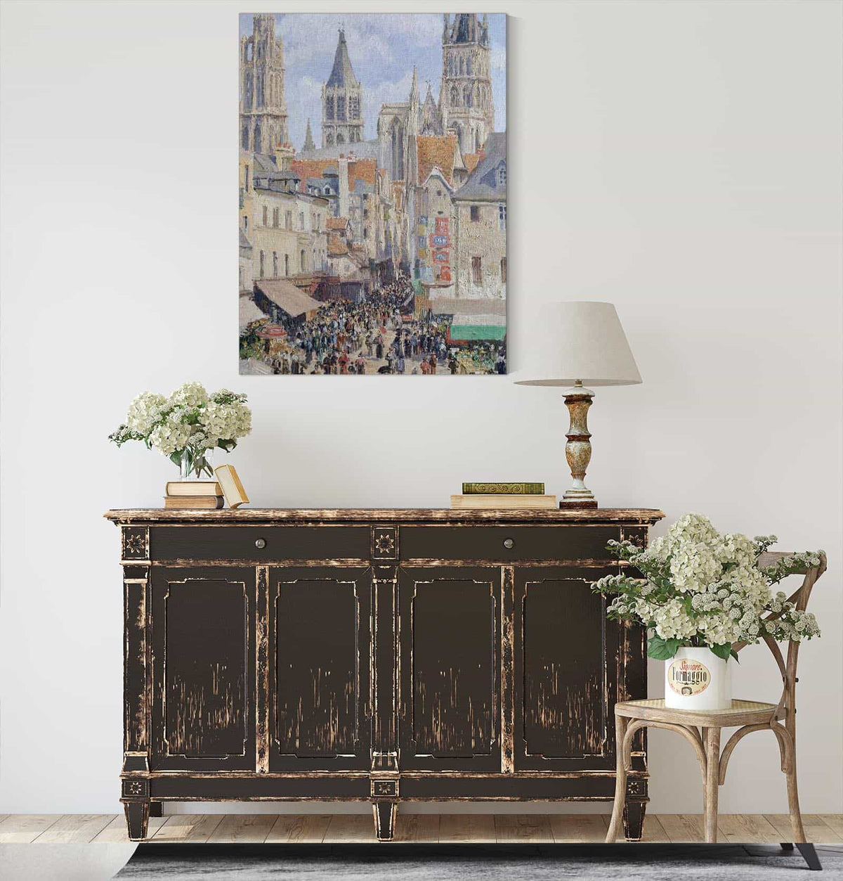 Rue De Lepicerie Rouen Effect Of Sunlight by Camille Pissarro