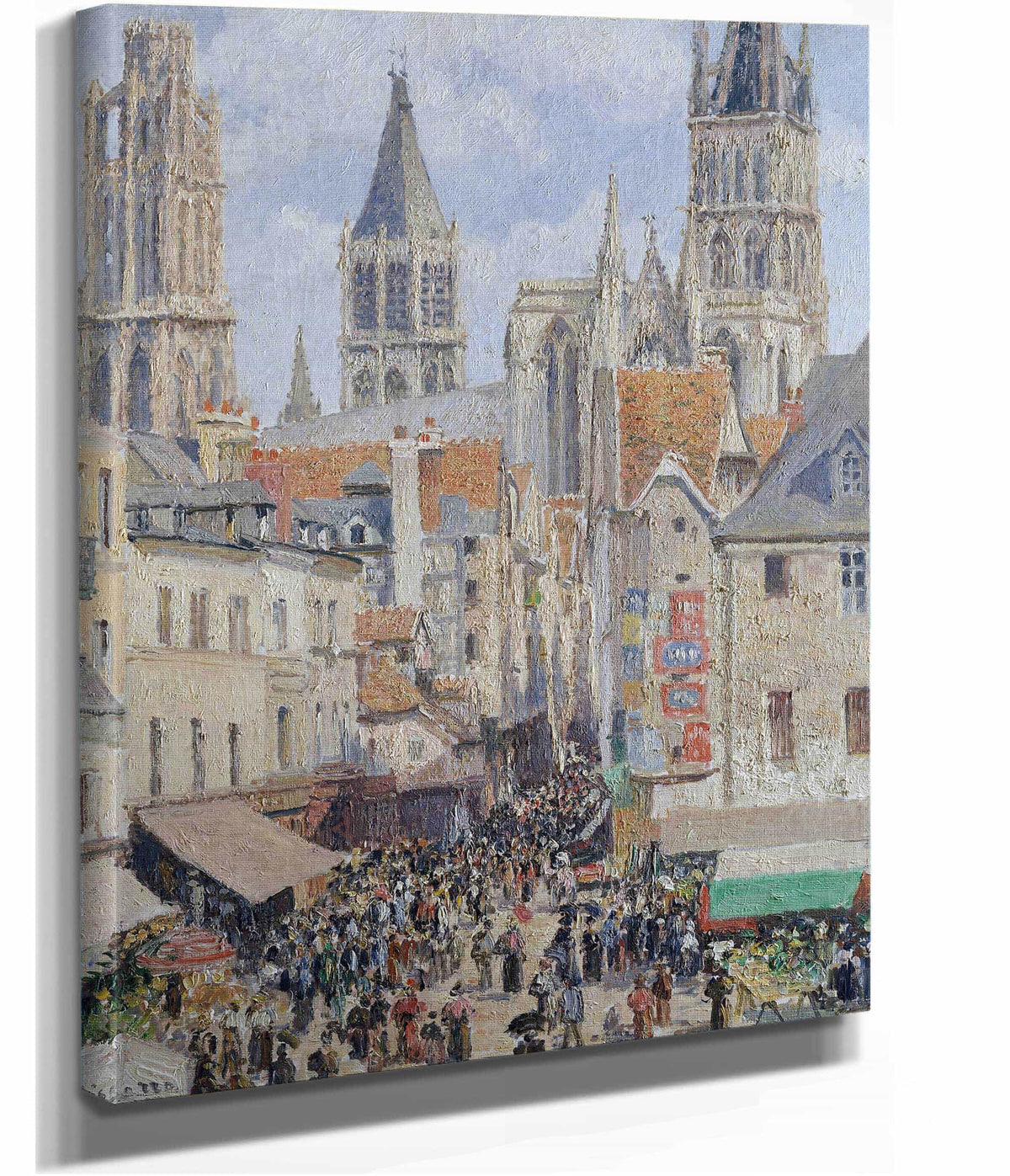 Rue De Lepicerie Rouen Effect Of Sunlight by Camille Pissarro