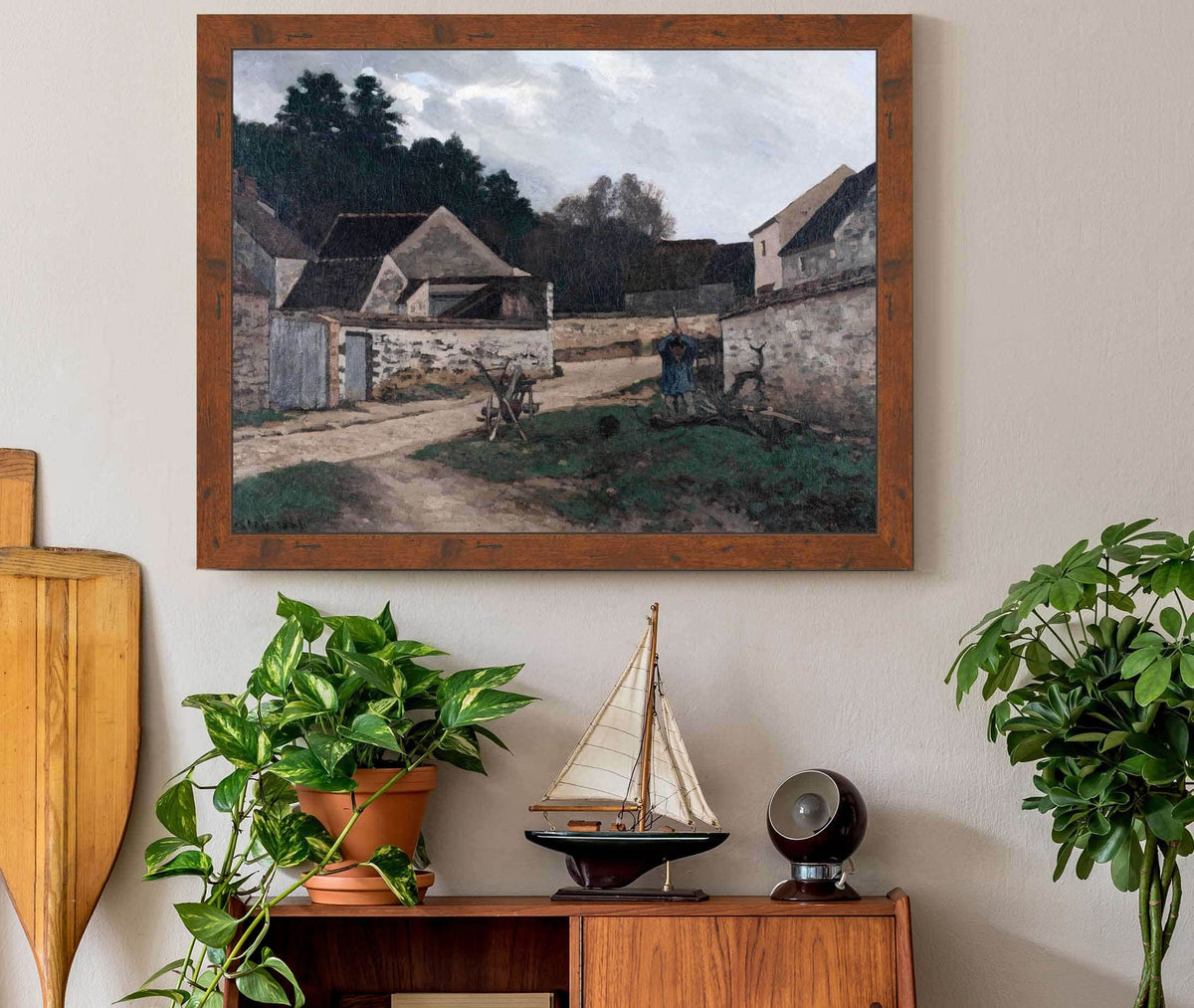 Rue De Village A Marlotte Village Street In Marlotte by Alfred Sisley