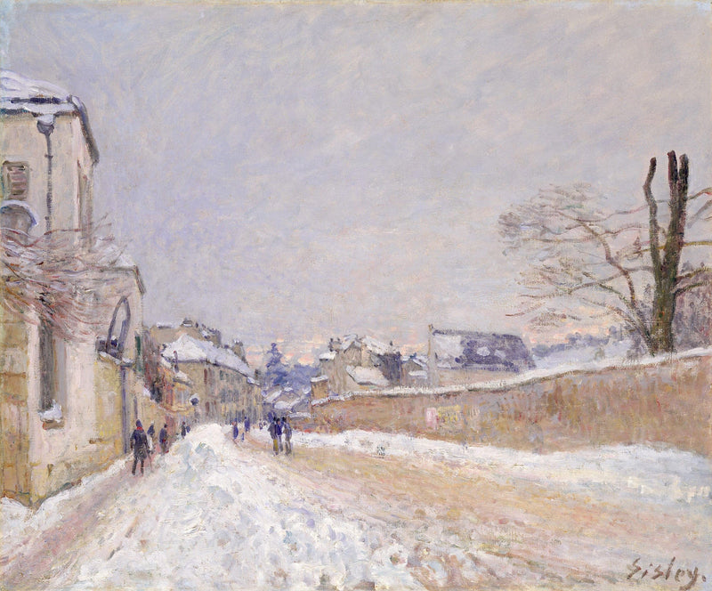 Rue Eugene Moussoir At Moret Winter by Alfred Sisley