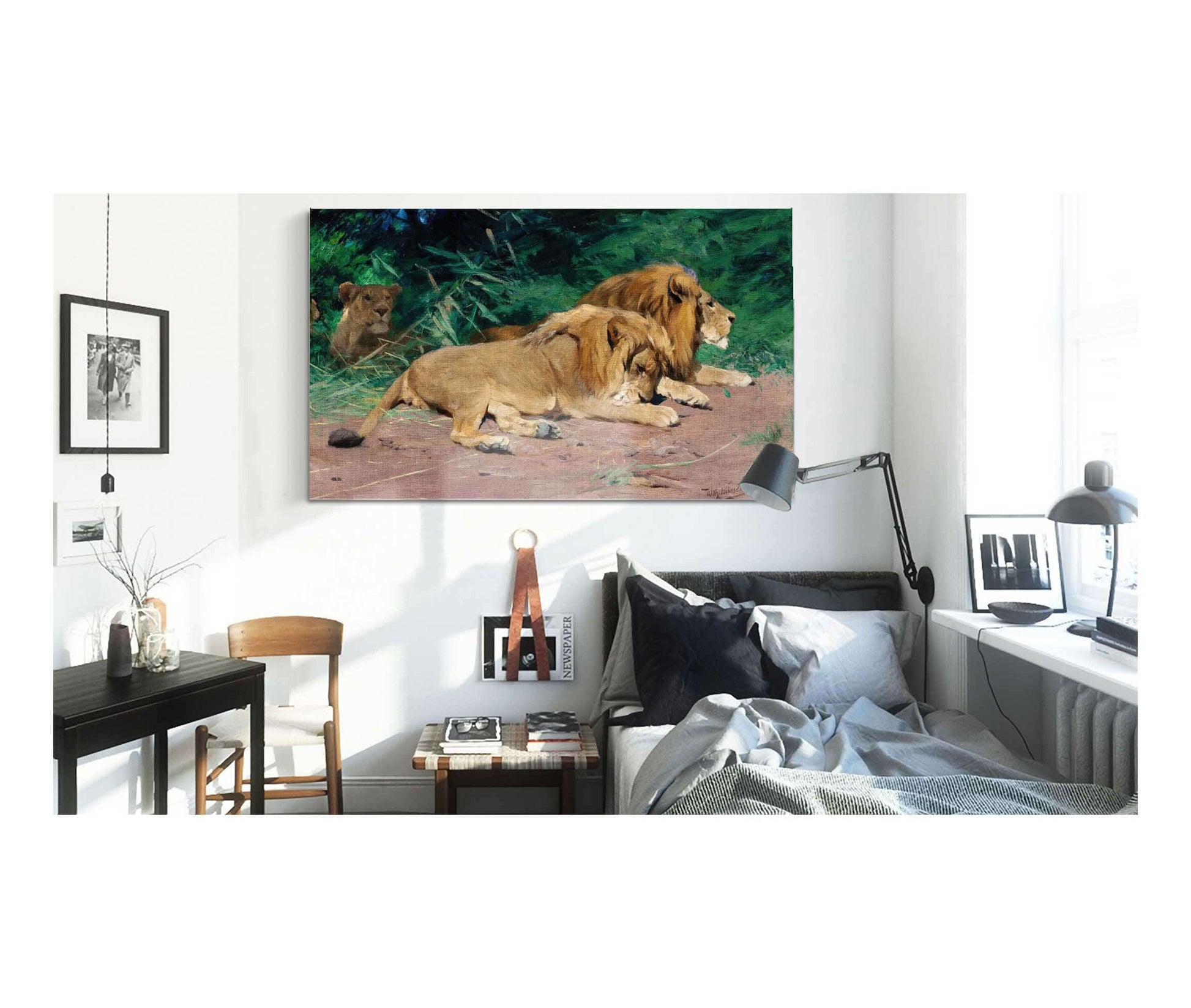 Ruhende Lowen Lions At Rest by Wilhelm Kuhnert
