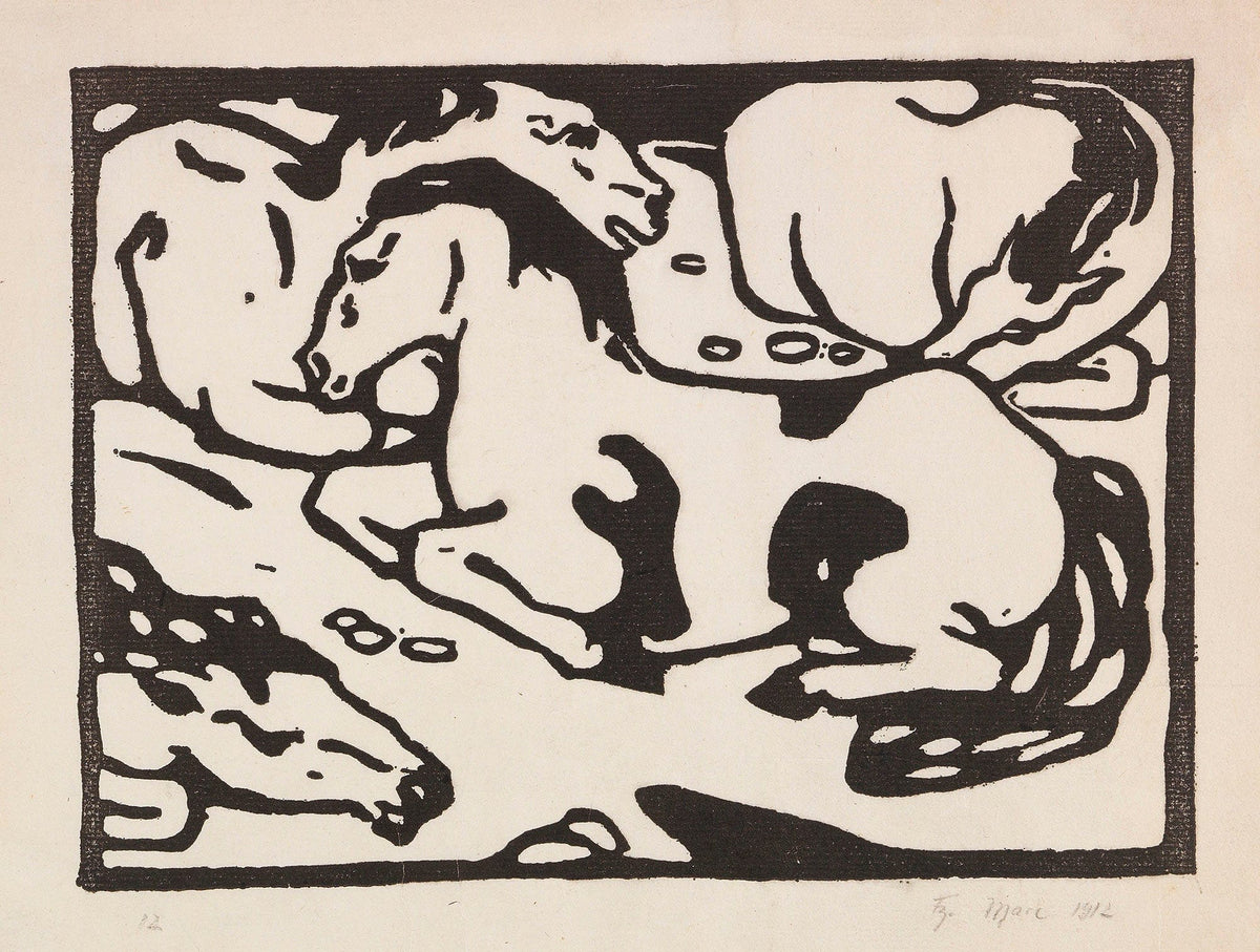 Ruhende Pferde by Franz Marc