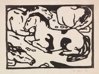 Ruhende Pferde by Franz Marc