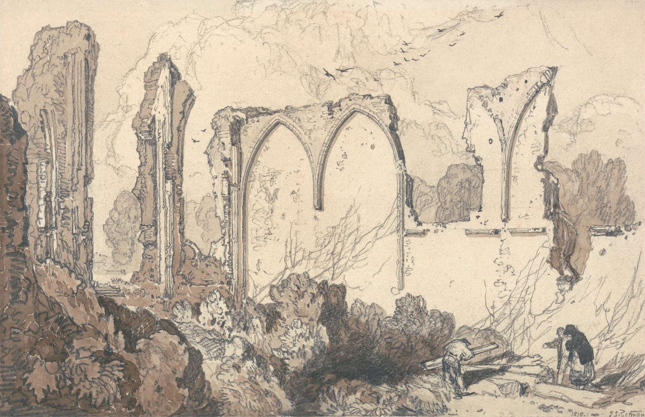 Ruin Behind The Free School Thetford Suffolk by John Sell Cotman