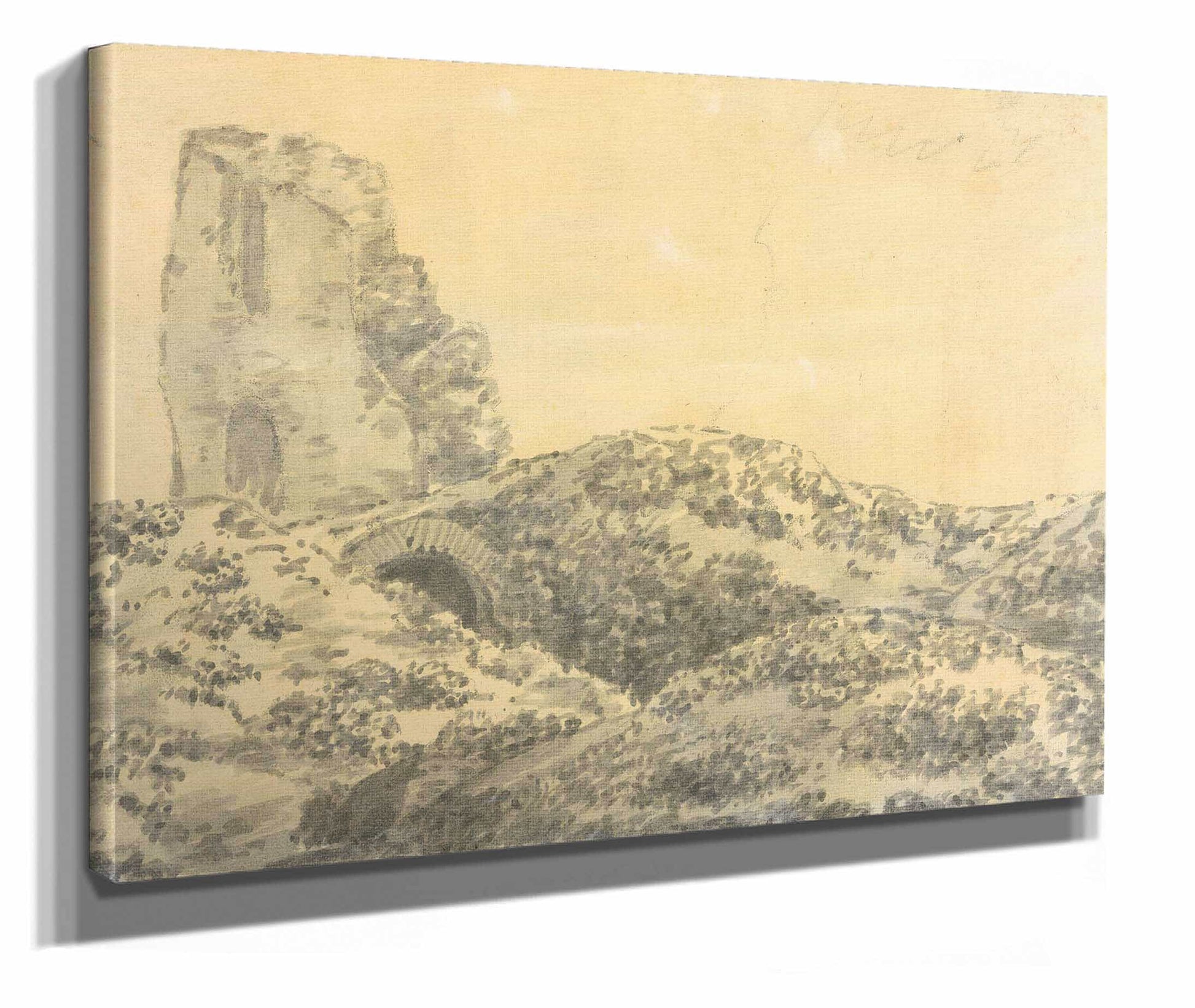 Ruined Roman Tower In A Landscape  by Joseph Wright Of Derby