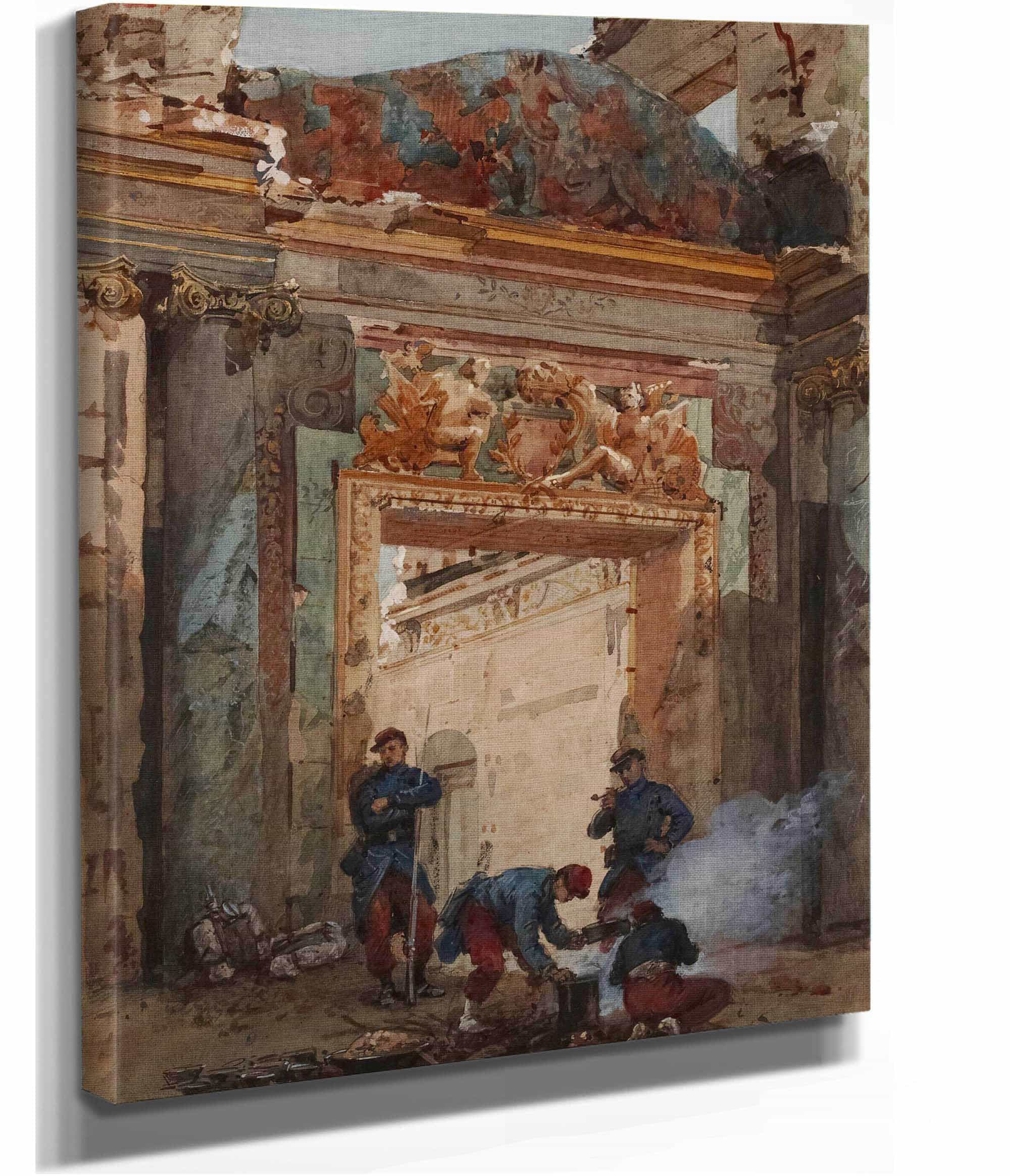 Ruines Du Salon De Mars Au Palais De Saint Cloud En  by Isidore Pils