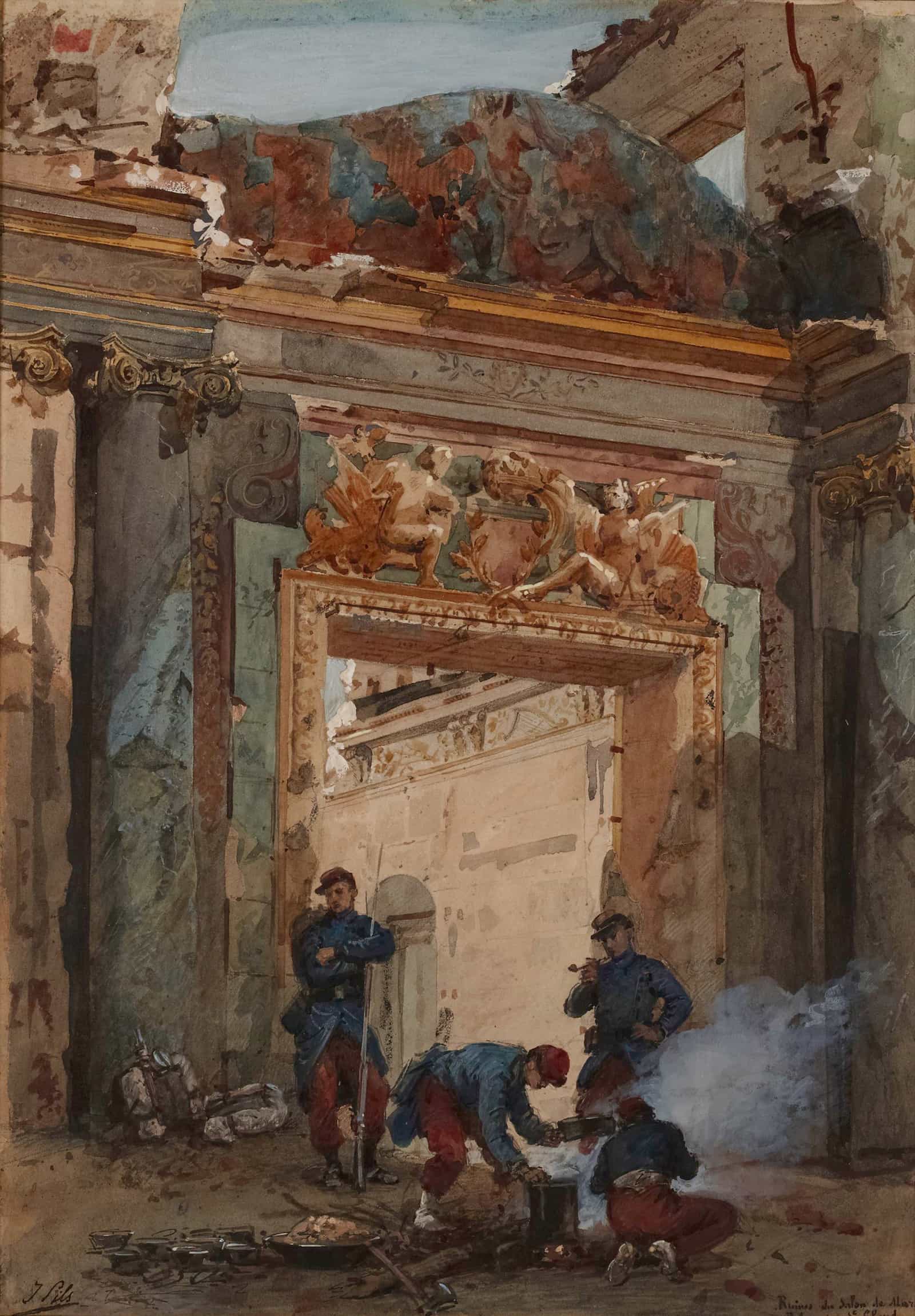 Ruines Du Salon De Mars Au Palais De Saint Cloud En  by Isidore Pils