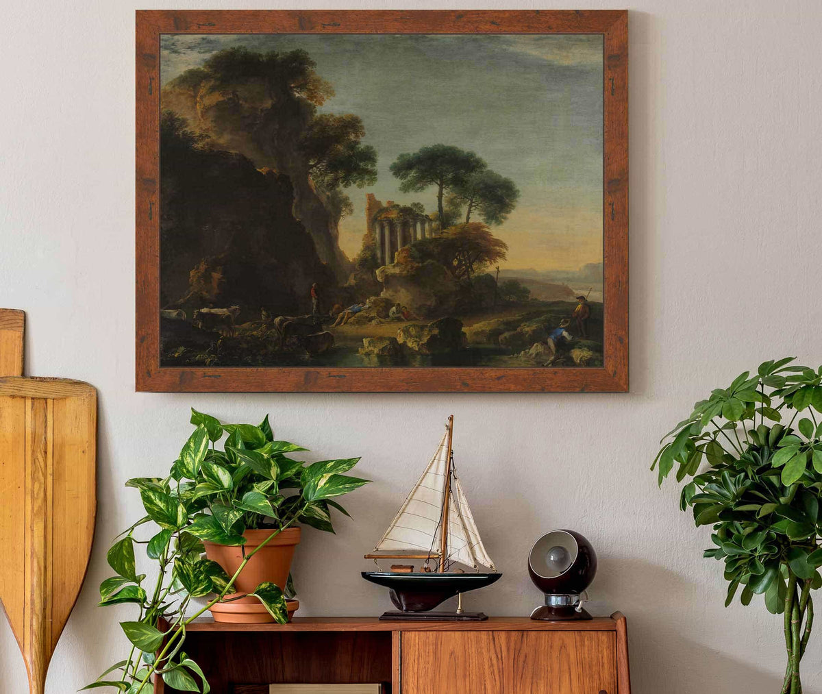 Ruins In A Rocky Landscape by Salvator Rosa