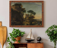 Ruins In A Rocky Landscape by Salvator Rosa