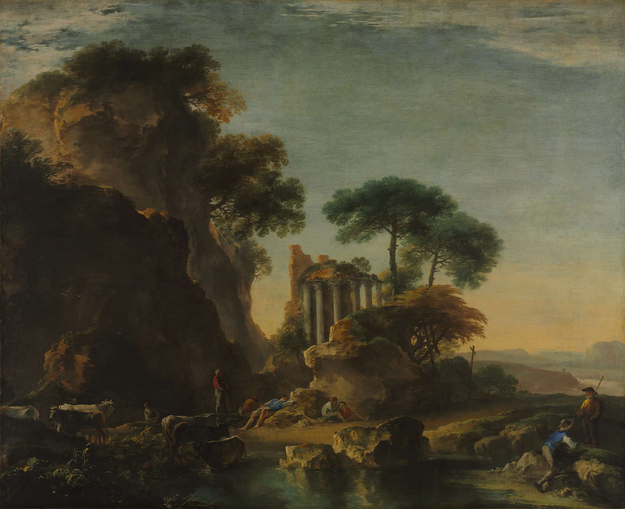 Ruins In A Rocky Landscape by Salvator Rosa