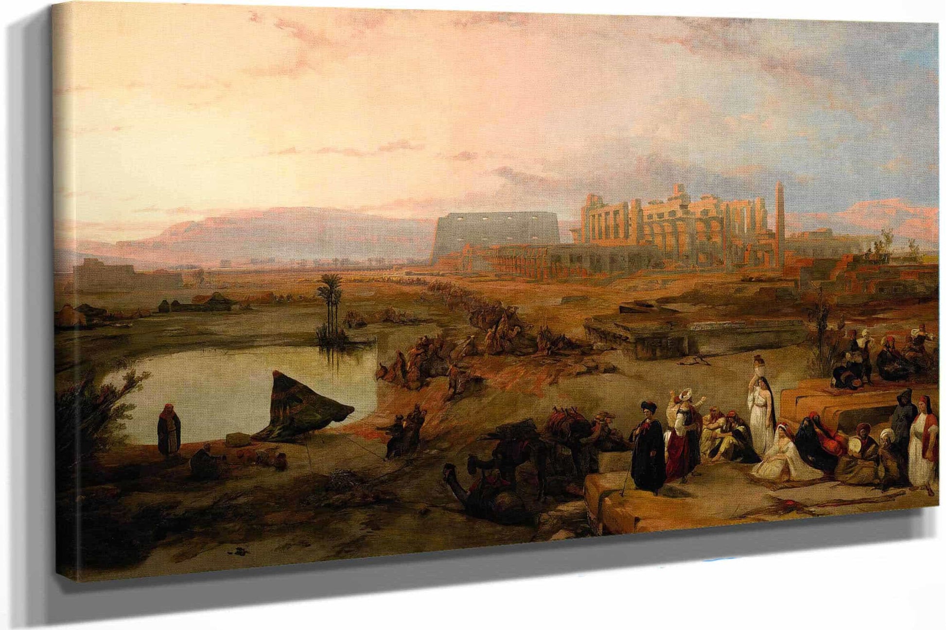 Ruins Of The Great Temple At Karnak Sunset by David Roberts