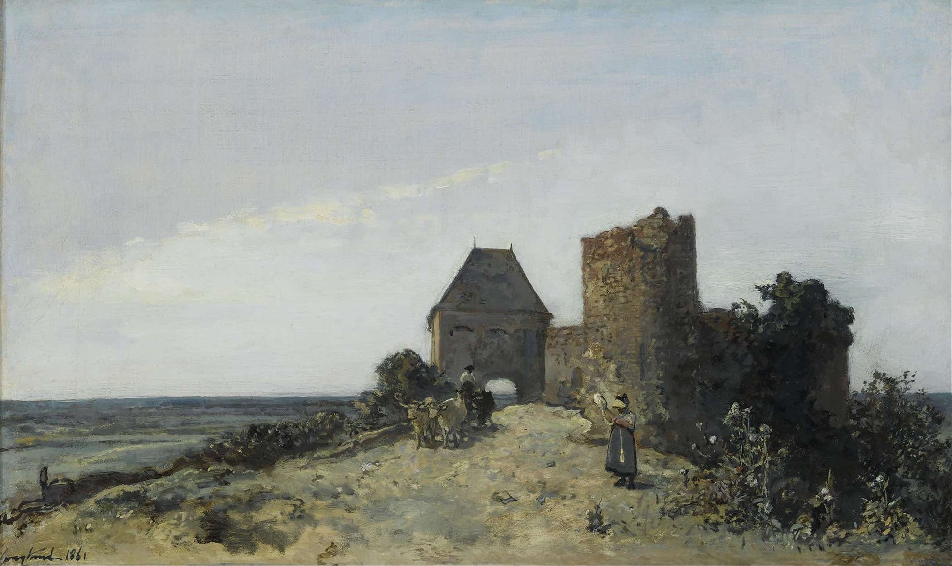 Ruins Of The Rosemont Castle by Johan Barthold Jongkind