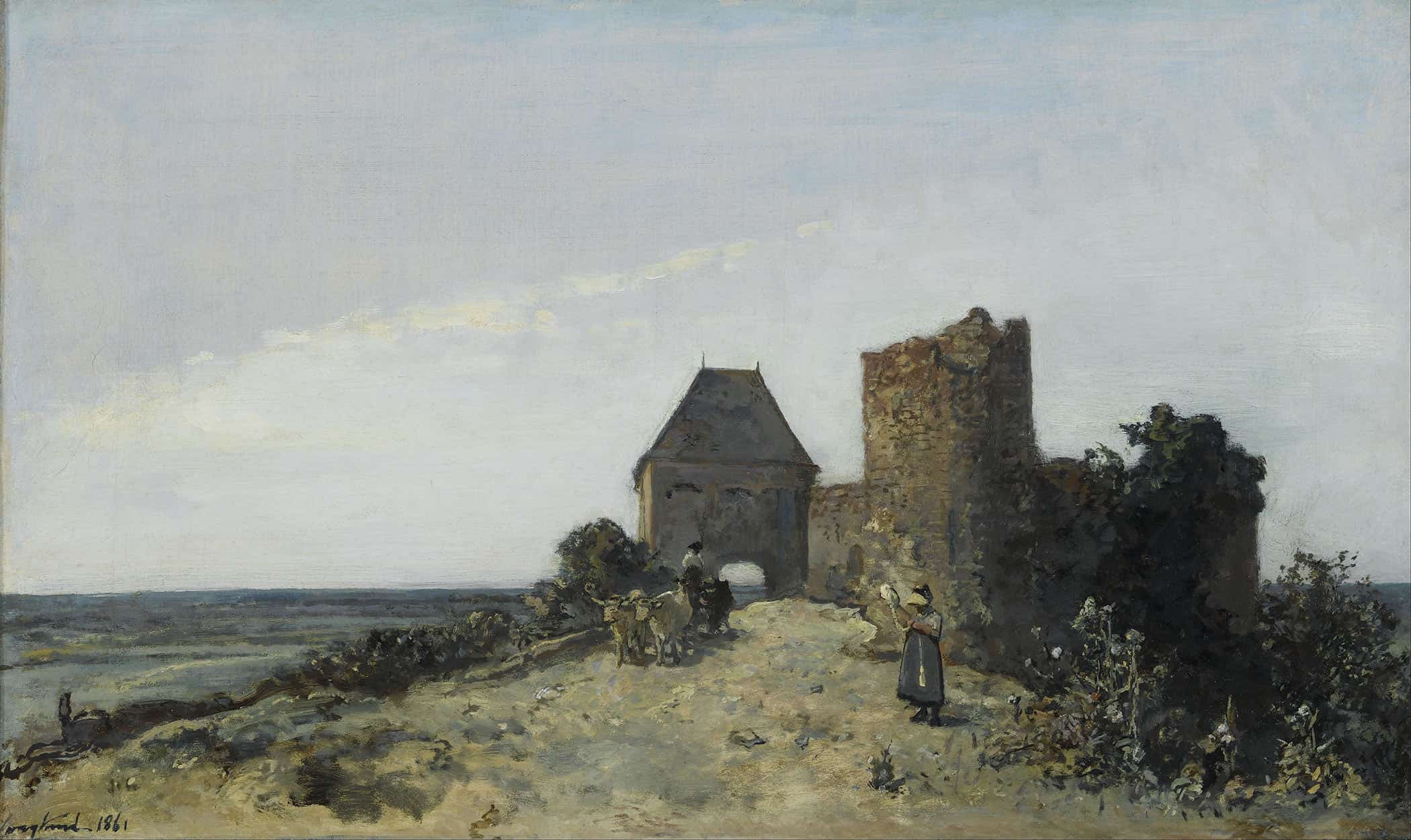 Ruins Of The Rosemont Castle by Johan Barthold Jongkind