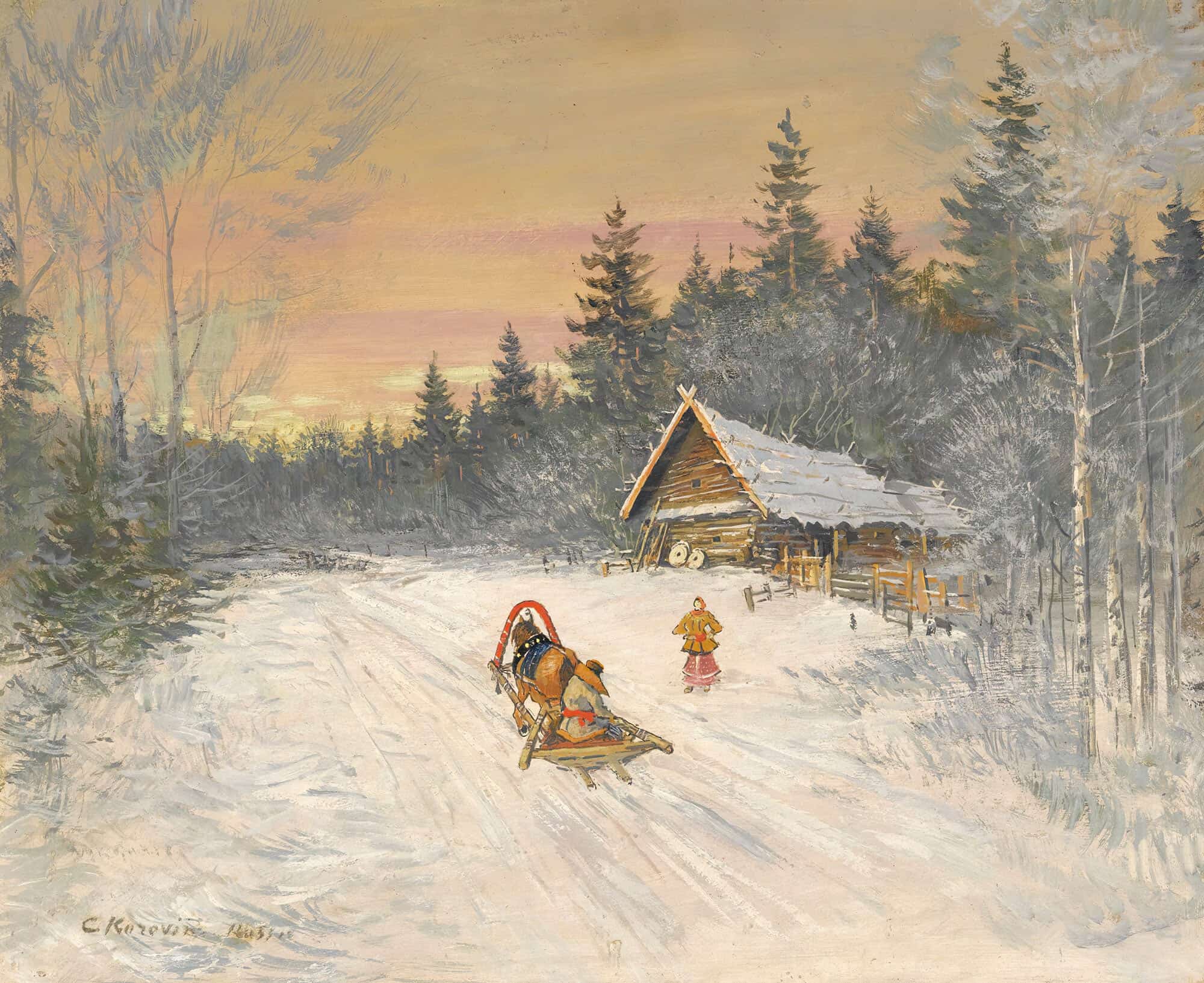 Russian Village Under Snow by Konstantin Alexeevich Korovin