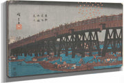 Ryogoku Fireworks At Ryogoku Hanabi by Ando Hiroshige