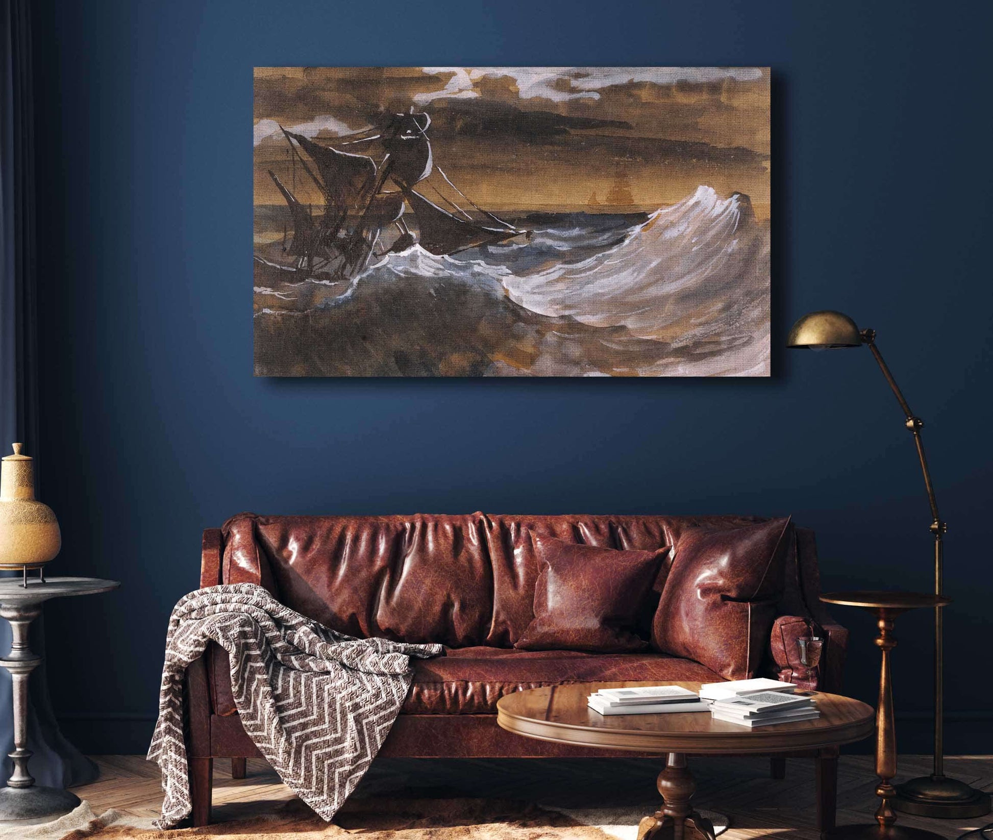 Sailboat On A Raging Sea About   by Theodore Gericault