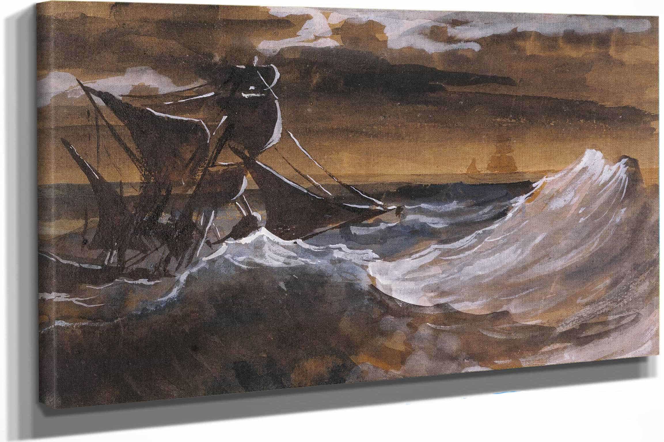Sailboat On A Raging Sea About   by Theodore Gericault